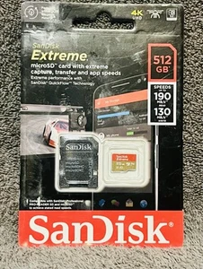 Carte microSDXC UHS-I SanDisk 512 Go Extreme avec adaptateur NEUVE - Photo 1 sur 5