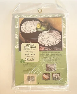 Beacon Looms Apple Blossom Lace Doily Pair 10"x12" NEW Made in USA - Picture 1 of 4