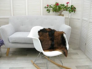 Véritable Grec Chèvre Tapis Rare Unique Peau Cachette Sol Divan Housse de Chaise - Photo 1 sur 12