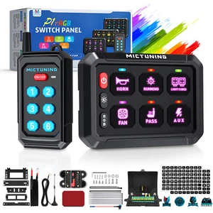 RGB 6 Gang Switch Panel Electronic Relay System ON/OFF Wireless Remote Control - Picture 1 of 20