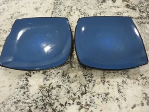 2 piatti quadrati Gibson Elite Soho Lounge 10,5" gres smaltato blu LOOK - Foto 1 di 7