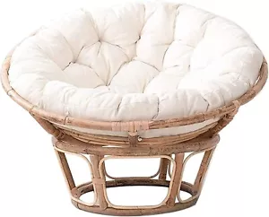 Overstuffed Rattan Papasan Chair Cushion Solid Color Round -Size : 120cm(47.2") - Picture 1 of 7