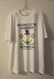 Carnival Cruise Line T-shirt Cruising to the Caribbean Mardi Gras 2021 Inaugural - Picture 1 of 4