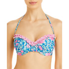 New Shoshanna Womens Floral Underwire Ruffled Swim Top Separates Swimsuit Size C