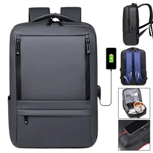 Elegant Mens Business Laptop Backpack & usb Port 15.6" Computer Compartment Bag - Picture 1 of 16