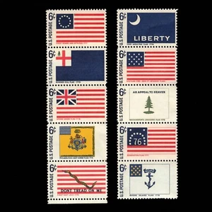 United States, Scott 1354a, Flags, 2 Strips of 5, 1968, MNH, 109387 - Picture 1 of 2