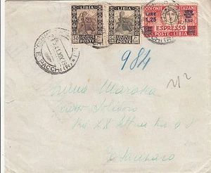 LIBIA-30c+50c Pittorica+1,25L Espresso(17)-Busta Tripoli->Catanzaro 29.5.1941 - Picture 1 of 1