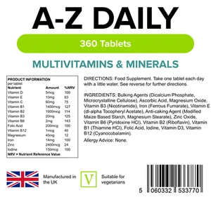 Complete A-Z Daily Multivitamin 360 Tablets Adults Men / Women Multi Vitamin S - Picture 1 of 1