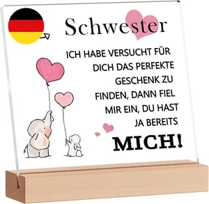 Schwester Geschenk, Schwester Geburtstag Geschenke Acryl Dekor Geschenk für Frau - Bild 1 von 7