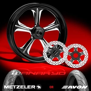 Performance Machine 21 x 3.5″ Wrath Platinum Front Wheel Kit Harley Road Glide - Picture 1 of 3