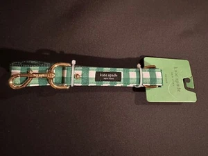 NWT Kate Spade New York Green Gingham Large Dog Leash - Picture 1 of 3
