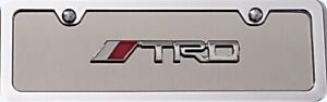 Toyota  TRD  3d logo  Mini  Stainless Steel License Plate & Frame  4" x 12 "