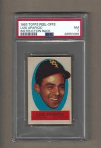 1963 TOPPS PEEL OFFS LUIS APARICIO INSTRUCTIONS BACK PSA 7 - Picture 1 of 2