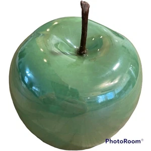Manzana decorativa grande de cerámica verde - Imagen 1 de 10