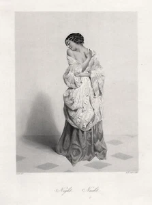 Die Nacht. Originaler Stahlstich, gestochen von Payne um 1850 - Bild 1 von 1