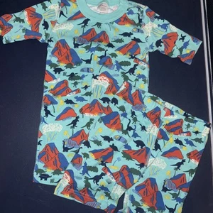 Hanna Andersson Boys Dinosaur Volcano Pajama Set Size 8 Organic Cotton - Picture 1 of 3