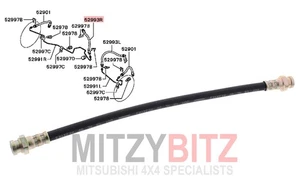 Front Brake Hose 330mm for Mitsubishi DELICA L400 PB5V 2.5 - Picture 1 of 5