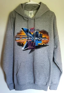 New York Giants Super Bowl XLII NFL Men's Gray Hoodie Sweatshirt Size XL New - Picture 1 of 6