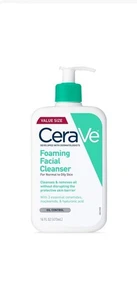 CeraVe Foaming Facial Cleanser, Daily Face Wash for Oily Skin 16 oz - Picture 1 of 2