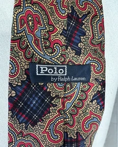 Polo Ralph Lauren 100% Silk Handmade In USA Paisley VINTAGE Mens Neck Tie - Picture 1 of 5
