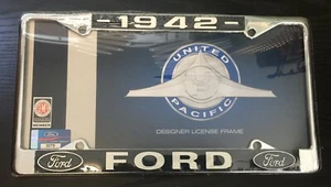 1942 FORD license plate frame new chrome steel for 6" by 12" plate 1 piece - Picture 1 of 2
