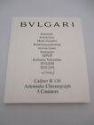 BULGARI BVLGARI Caliber B 130 Automatic Chronograph 3 Counters Instructions Book
