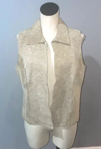 Coldwater Creek Women’s Genuine Suede Embossed Vest size M - Picture 1 of 8