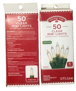 Holiday Time Lot of 2-(50) Clear LED Mini Light Set Christmas Decoration - Picture 1 of 4