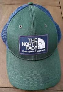 The North Face Mudder Trucker Hat Blue Green Snapback Mesh Alpine Equipment - Picture 1 of 3
