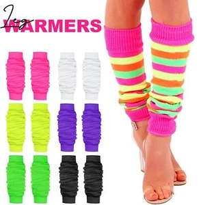 GIRLS TUTU LEG WARMERS 80’S WOMENS FANCY DRESS LADIES DANCE KNEE SOCKS ACCESSORY - Picture 1 of 31