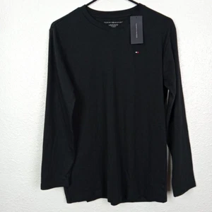 Tommy Hilfiger Top Boy's Large 16/18 Black Long Sleeve T-shirt V-neck - Picture 1 of 7