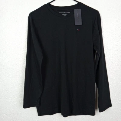 Tommy Hilfiger Top Boy's Large 16/18 Black Long Sleeve T-shirt V-neck NWT - Image 1 of 4
