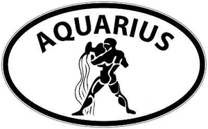 Aquarius Horoscope Zodiac Astrology Oval Car Bumper Window Sticker Decal 6"X4" - Bild 1 von 1