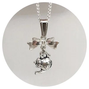 *Alice in Wonderland* mini Bow tea time teapot Necklace - Picture 1 of 4