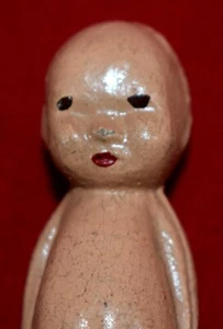ANTIQUE MINIATURE PAINTED METAL KEWPIE CUPIE DOLL BABY FIGURE - Picture 1 of 5