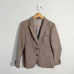 Harris Tweed Mens Blazer 38R Brown Scottish Wool Sport Coat Hunting Jacket VTG