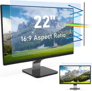 Écran large 22"/16:9 anti UV lumière bleue moniteur protecteur d'écran filtre - Photo 1/8