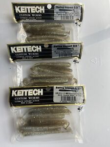 Keitech swing impact 3.5” paddletail swimbait crystal shad Lot Of 3 Packs