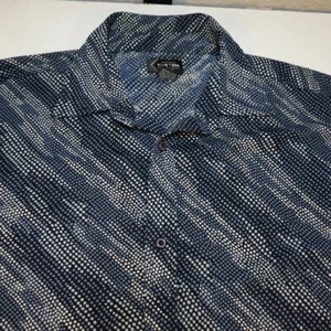 KUSTOM POLKA DOT RETRO CASINO CLUB BUTTON UP SHIRT Herren L Blau - Bild 1 von 3