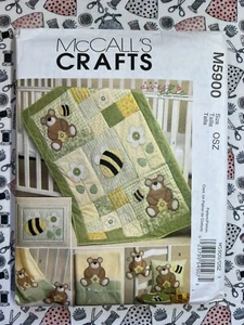 McCall's Sewing Pattern M5900 Quilt Blanket Pillow Framed Bee Toy Bib FF UNCUT - Picture 1 of 2