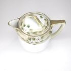 Antique Nippon Creamer w/ Lid Hand Painted Flowers and Leaves Gold Gilding.