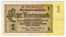 1937 Niemcy 1 Rentenmark 56580622 Vintage Banknot 3 Rzeszy Waluta pieniężna