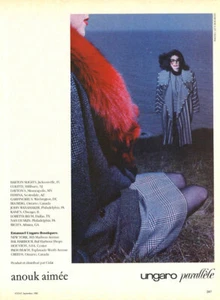 1985 Emanuel Ungaro Anouk Aimee Guy Bourdin vintage fashion 3-page MAGAZINE AD - Bild 1 von 2
