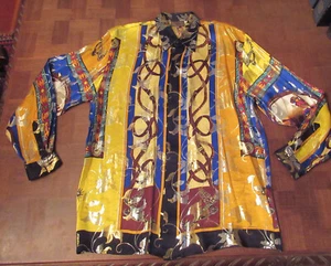 Roper women’s dressy silk bull-riding Western button-front shirt sz L or XL - Picture 1 of 6