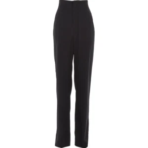 RICK OWENS Pantaloni a vita alta taglio dritto - Nero - UK 8/IT 40 - £690 - Foto 1 di 10