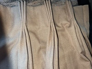 NUEVO PANEL DE CORTINAS PLISADO PELLIZCADO PERSONALIZADO ~ CORBATA ~ COLOR BEIGE SÓLIDO 102"" DE LARGO - Imagen 1 de 7