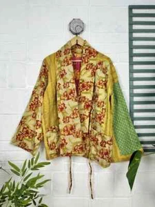 10 Pc Indian Handmade Kantha Jacket, Soft Cotton Kantha Jacket, Bath Robe Kimono - Picture 1 of 5
