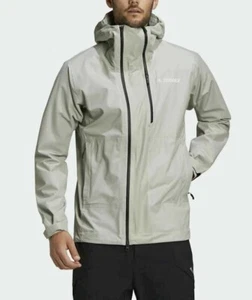 $ 350 neu mit Etikett Adidas Gr. Terrex WASSERDICHT PRIMEKNIT REGENJACKE METALLGRAU - Bild 1 von 7