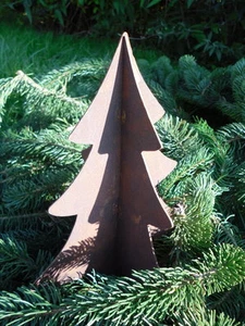 3D Tanne aus Metall, Edelrost, Rost, 25 cm hoch Winter Weihnachten - Bild 1 von 4