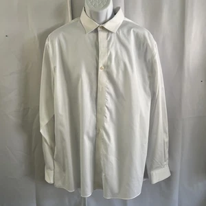 Kenneth Cole Slim Fit No Iron Stretch Men’s Fitted Dress Shirt White 18 34/35 - Picture 1 of 9